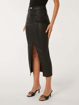 Danni Coated Midi Skirt Forever New