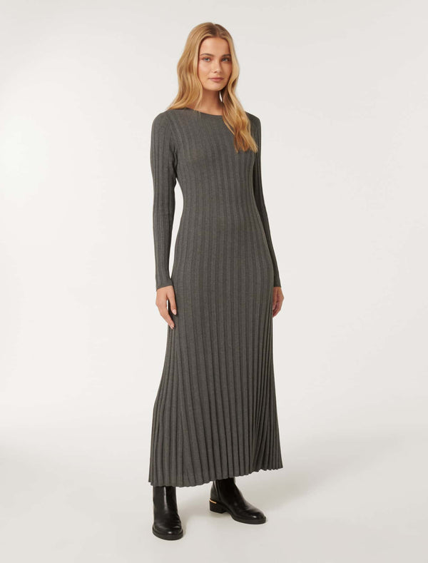 Lyla Crew Neck Detail Knit Dress Forever New