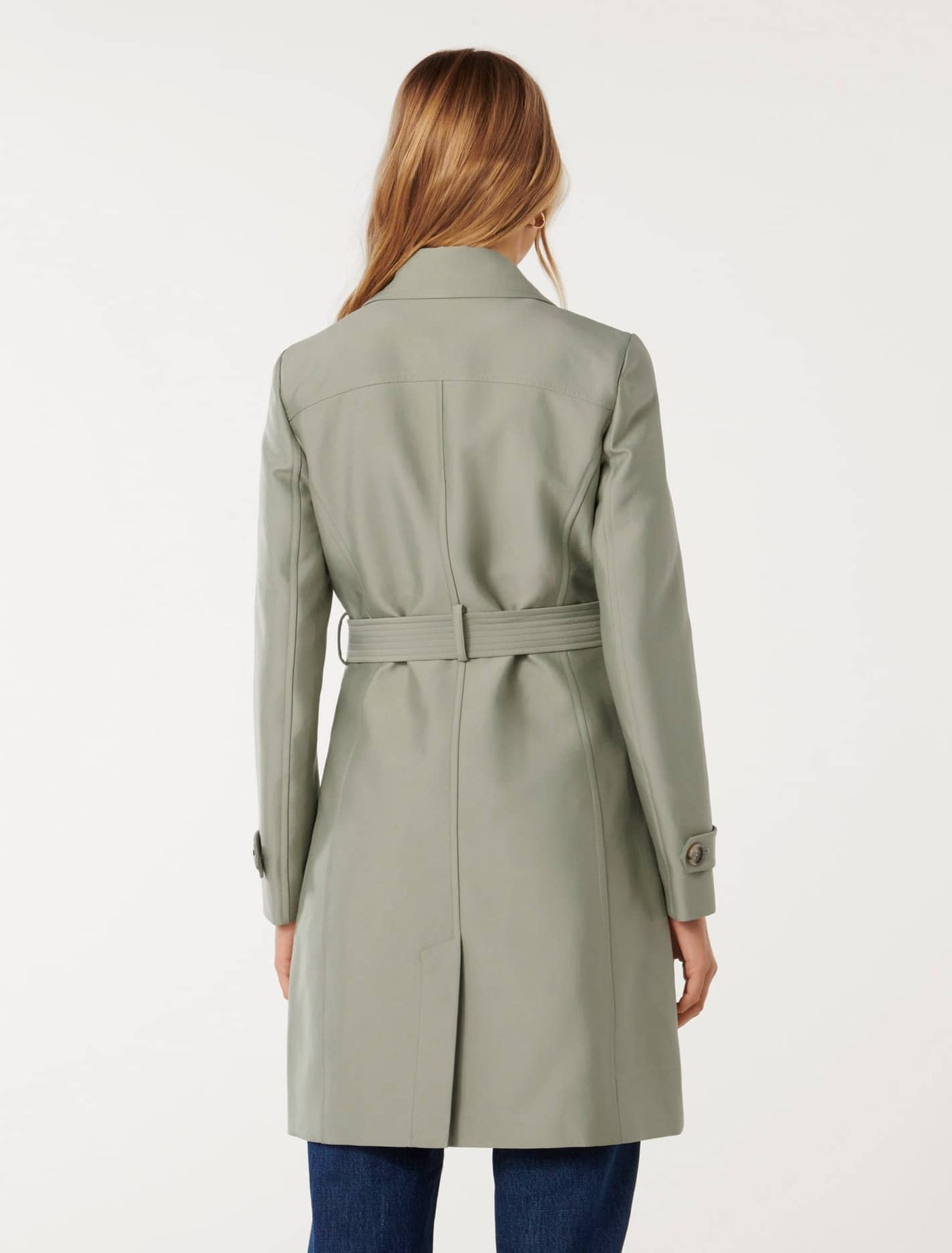 Alicia Short Trench Coat Eucalyptus | Forever New