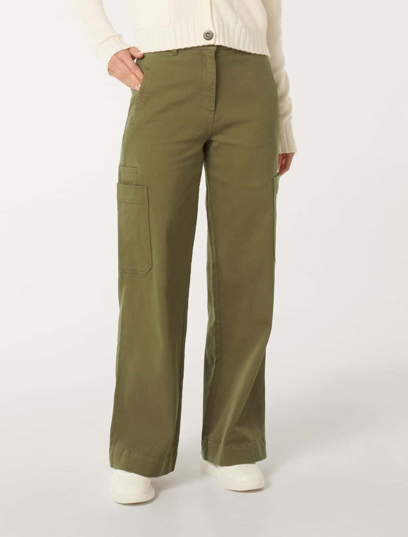 Bobbie Wide Leg Cargo Pants Forever New