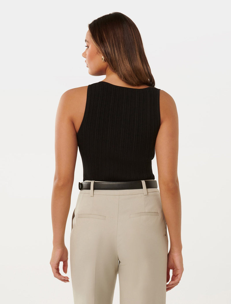 Alannah Ribbed Twist Tank Top Forever New