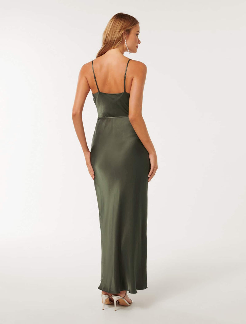 Lucy Satin Cowl Maxi Dress Forever New