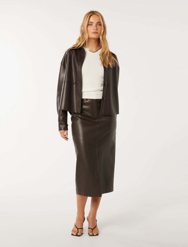 Elodie Vegan Leather Midaxi Skirt Forever New