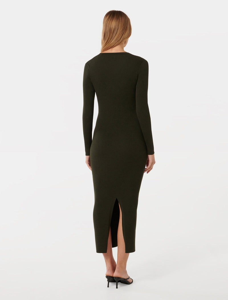 Teagan Ribbed Knit Midi Dress Forever New