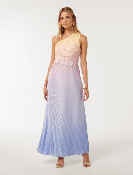 Marienwiese　REFINED PLEATS PILIL Floral Pleat Detail Woven Maxi Dress | Karen Millen