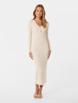 Teagan Ribbed Knit Midi Dress Forever New