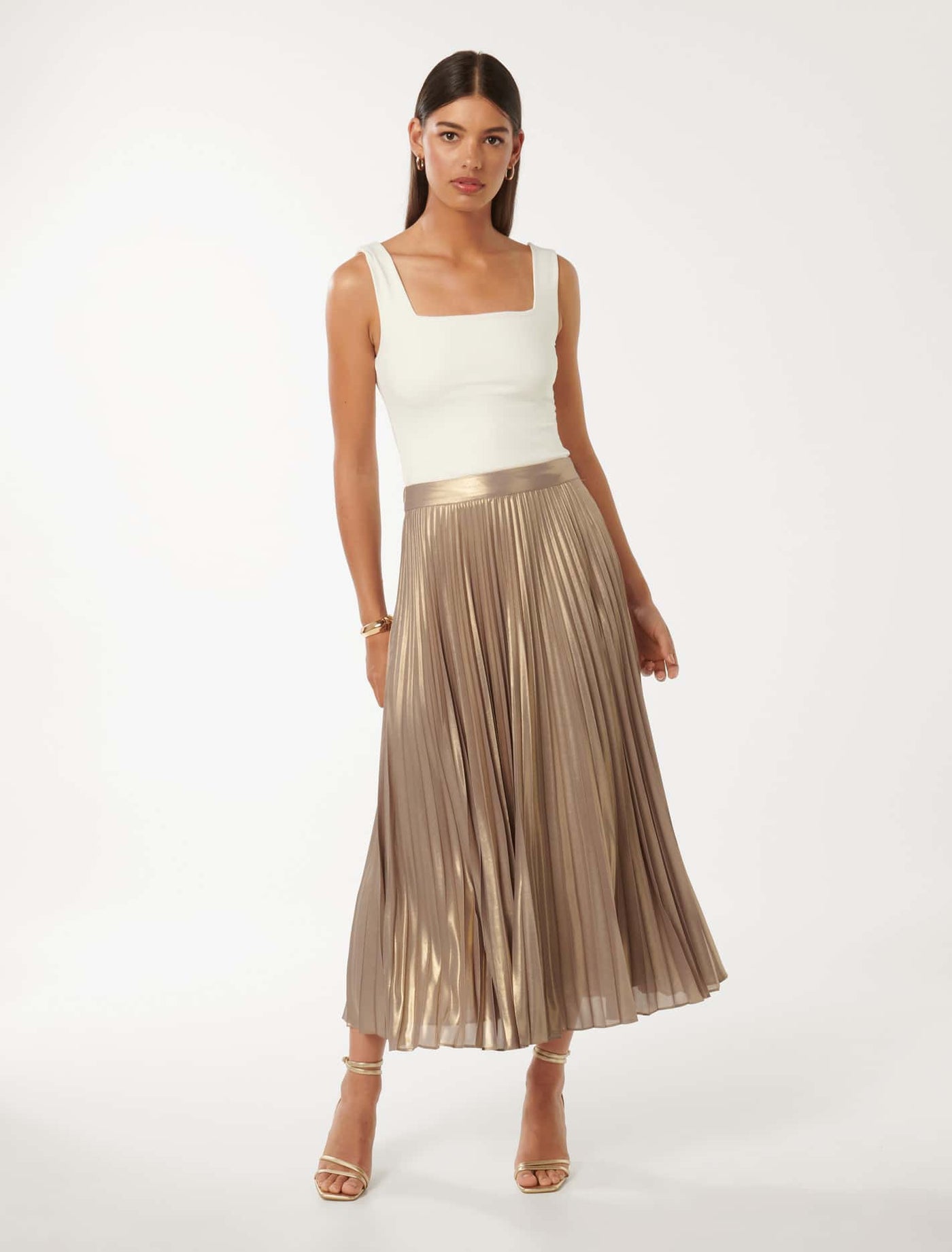 スカート GOLDEN  Women Skirts GWP00566P00065081399 Brown Girls: You're So Right Gold Metallic Skort – Shop the Mint
