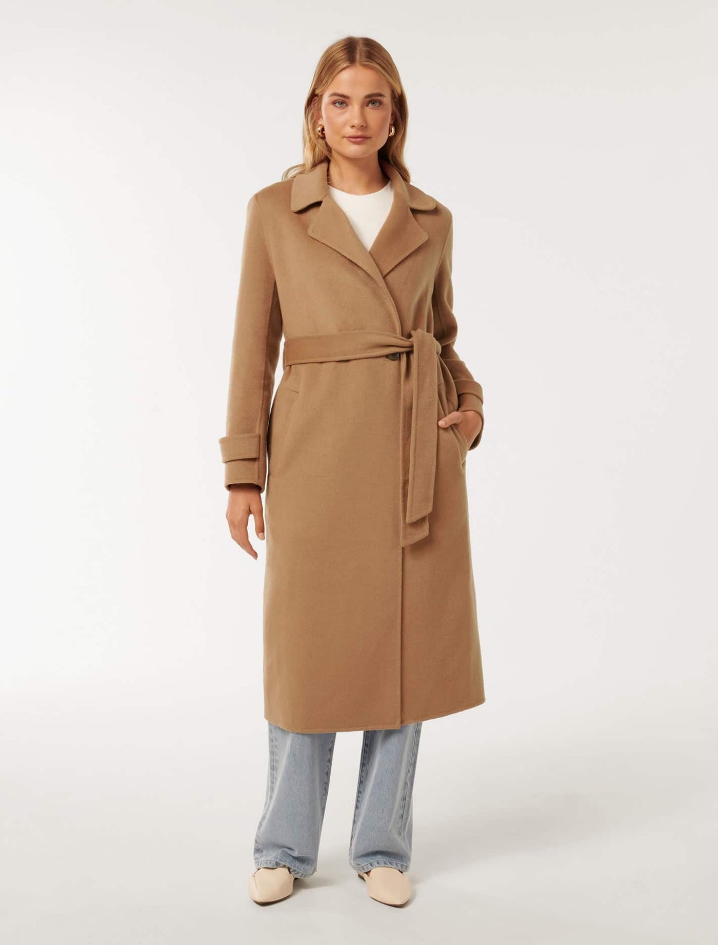 Carter Felled Seam Coat Toffee | Forever New