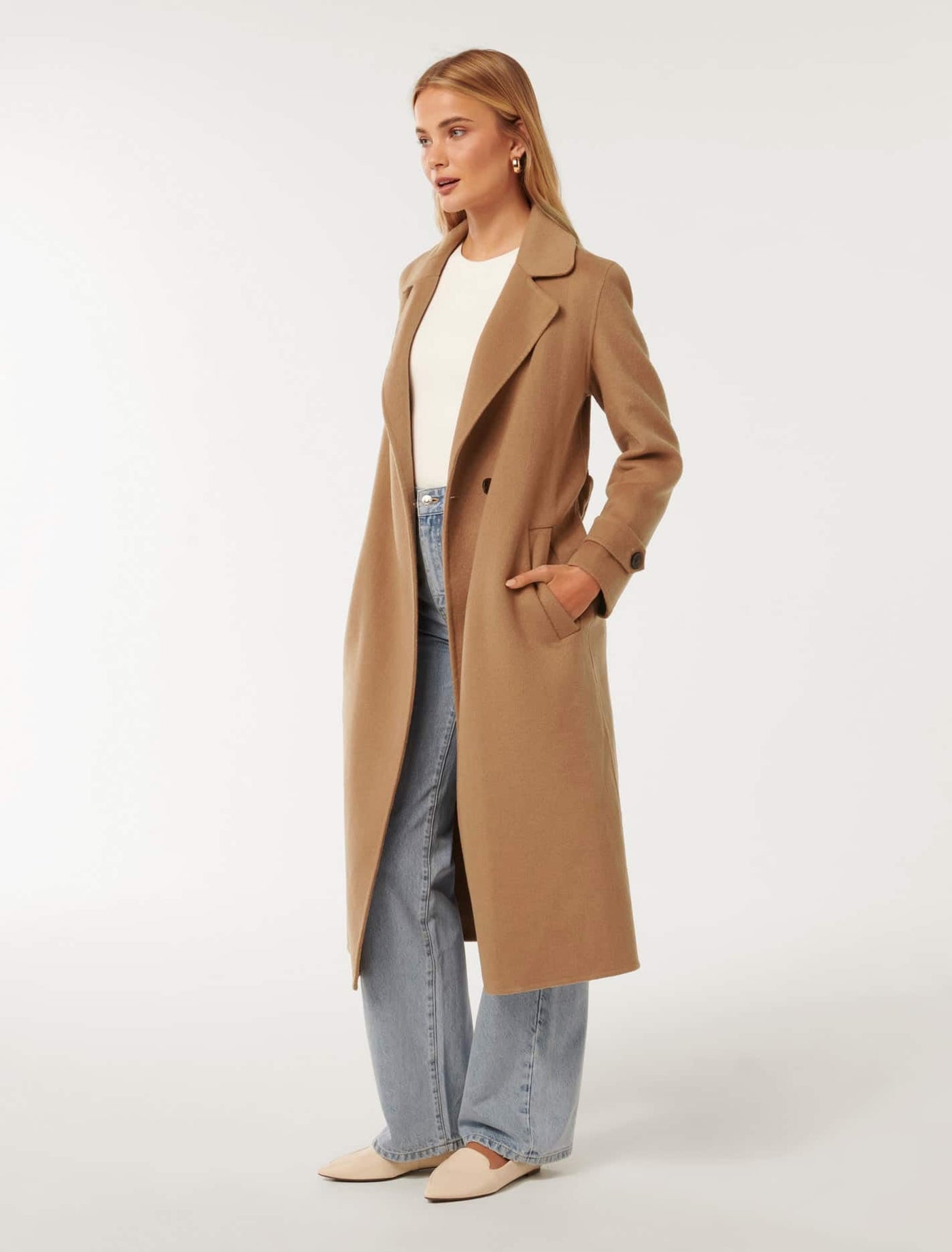 Carter Felled Seam Coat Toffee | Forever New