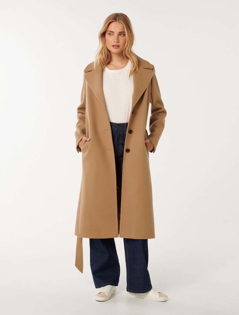 Rowan Single Breasted Wrap Coat Forever New