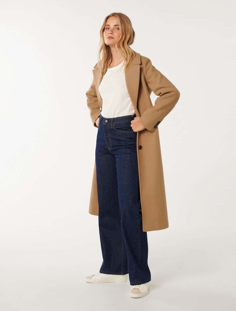 Rowan Single Breasted Wrap Coat Forever New