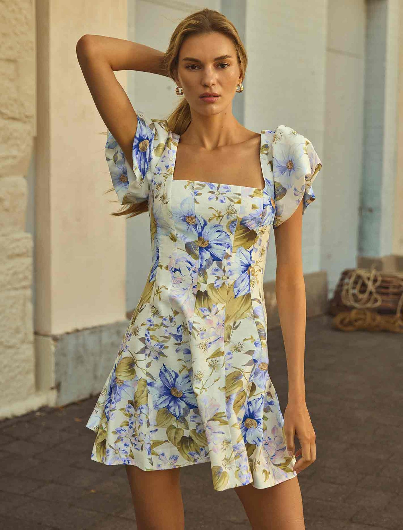 トップス IMASA - Night floral mini dress AllTerritories_OnBody_28681201