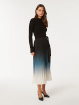 Harmony Ombre Pleat Midi Dress Forever New