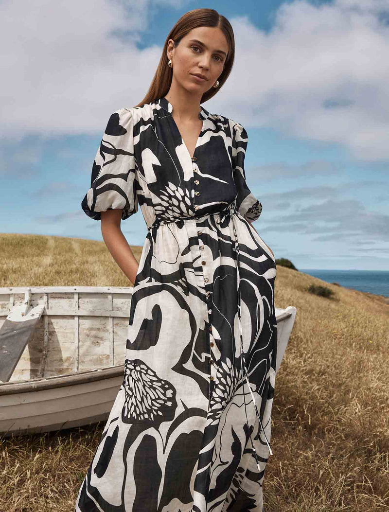 Loren Puff Sleeve Midi Dress Forever New