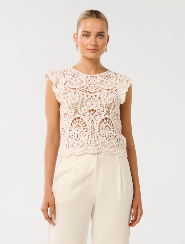 Zara Frill Crochet Top