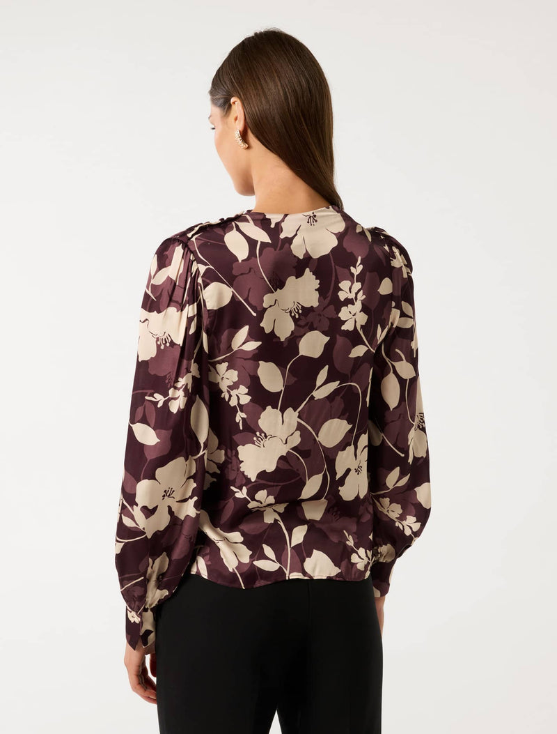 Nancy Drape Neck Button Blouse Forever New