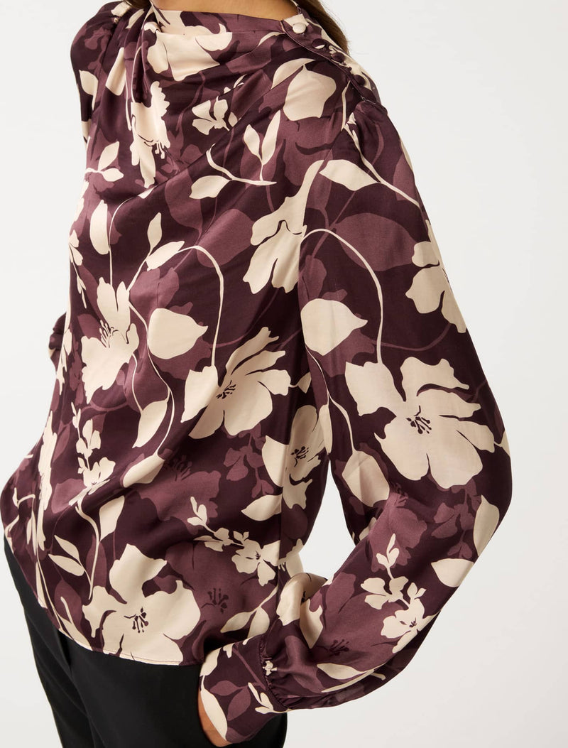 Nancy Drape Neck Button Blouse Forever New