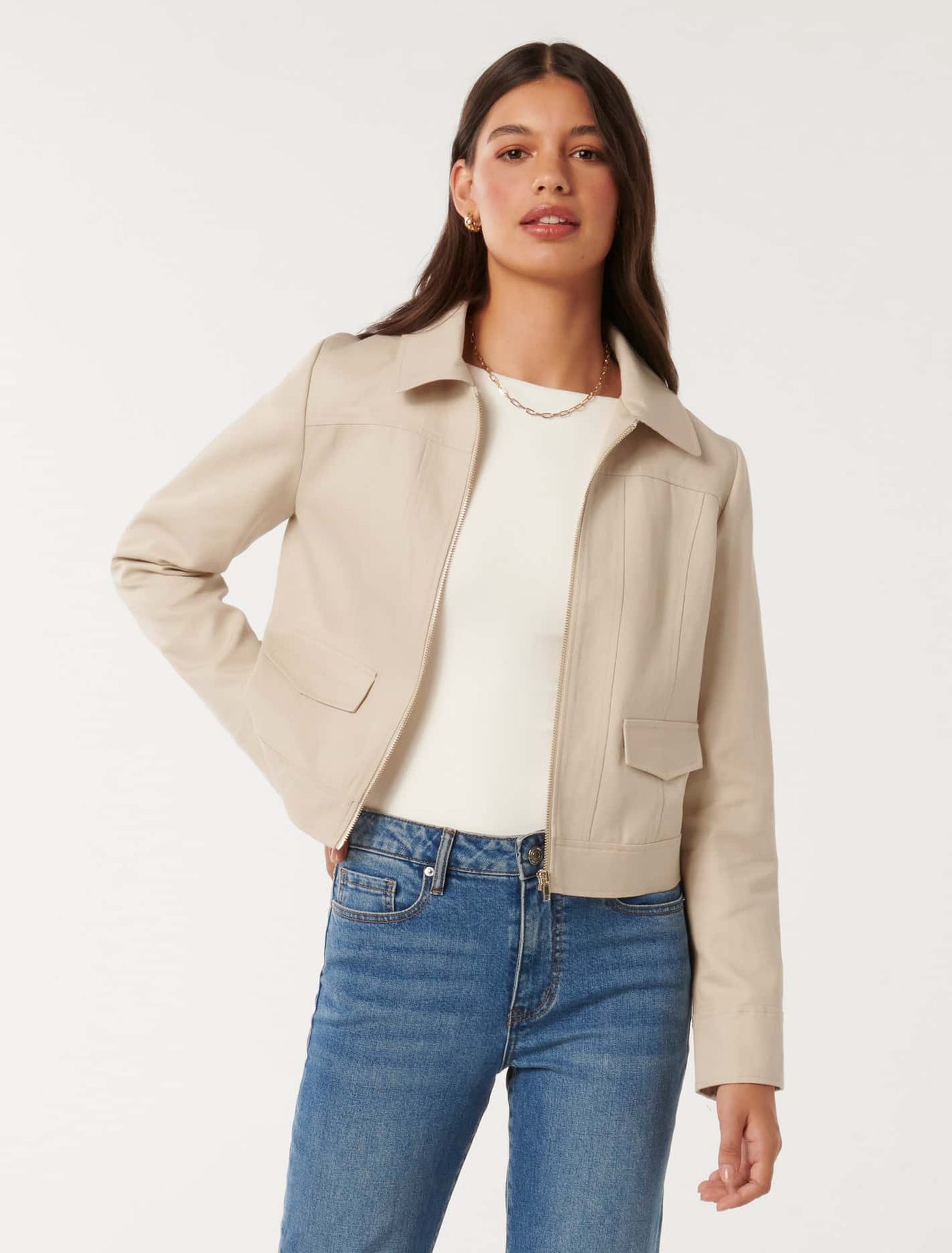 s*u様 デレス　deres linen jacket SAND Teresa Zip Through Jacket Sand Dune | Forever New