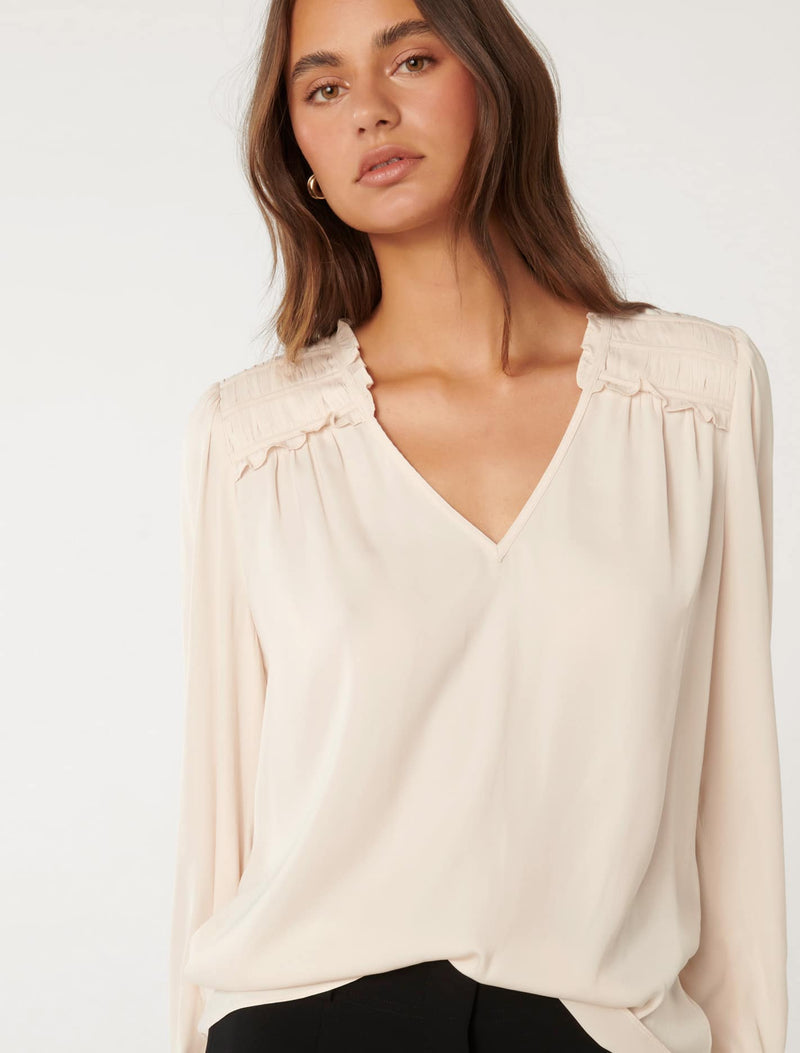 Reese Ruched Shoulder Top Forever New