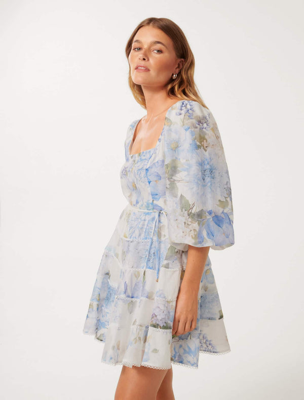 Esmie Petite Tiered Floral Skater Dress Forever New
