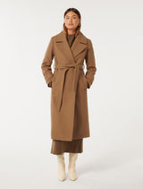 Sadie Belted Coat Dark Camel Forever New