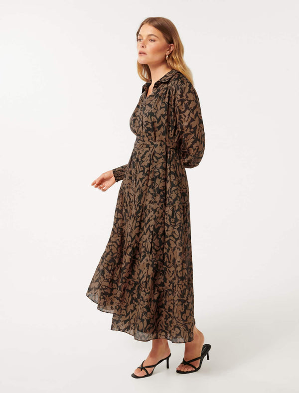 Sylvie Petite Tiered Shirt Midi Dress Forever New