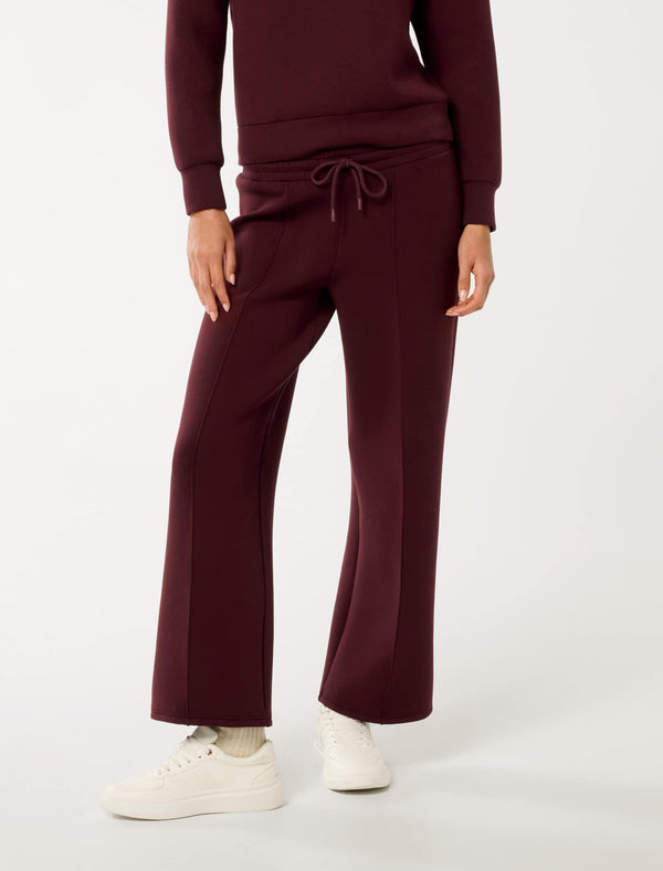 Tiana Wide Leg Track Pants Deep Maroon Forever New