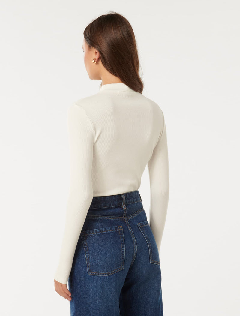 Winona Rib Long Sleeve Top Forever New