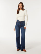 Winona Rib Long Sleeve Top Forever New