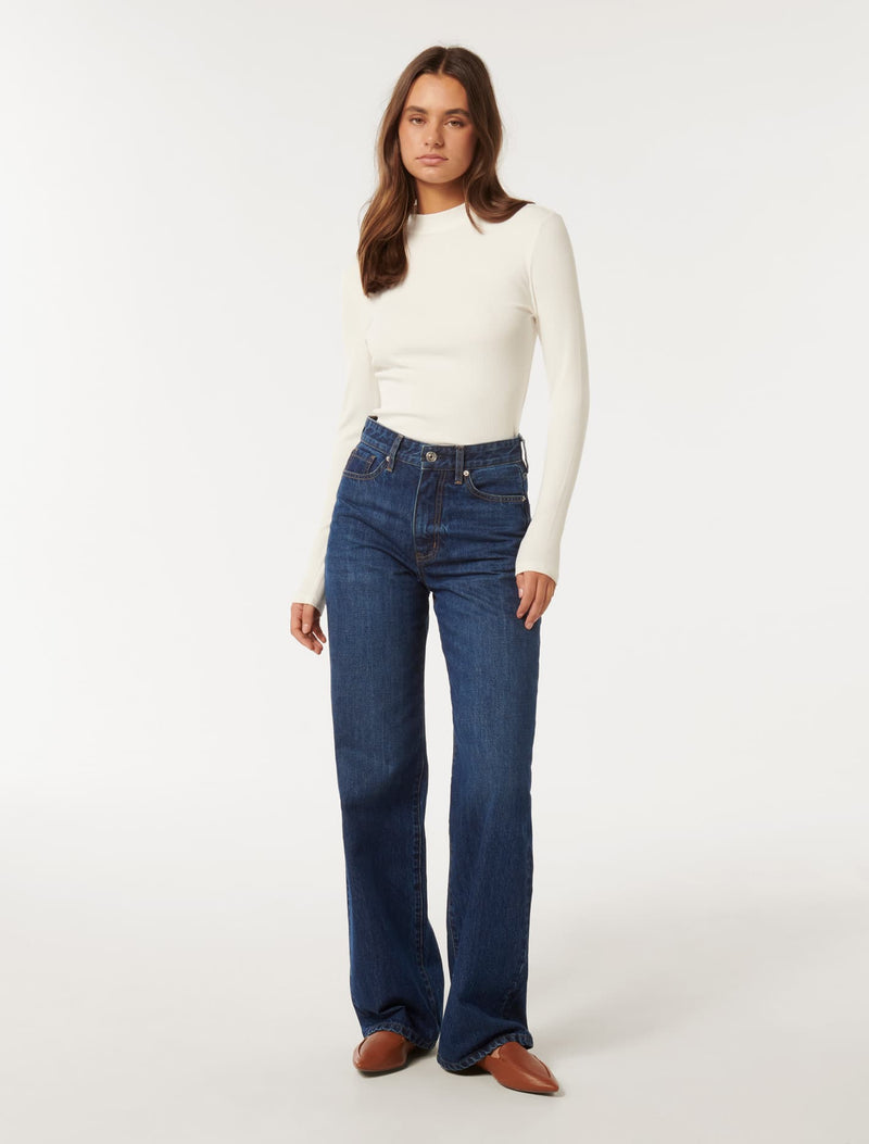 Winona Rib Long Sleeve Top Forever New