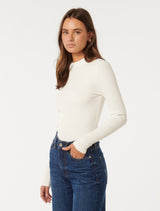 Winona Rib Long Sleeve Top Forever New