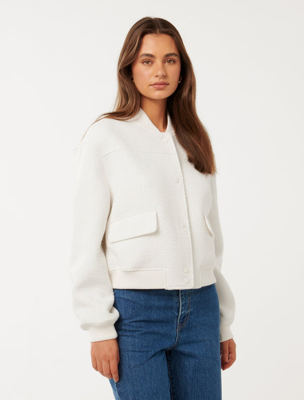 Becks Boucle Bomber Jacket Forever New