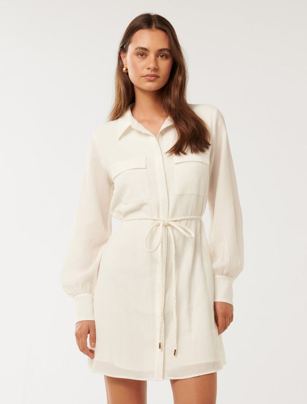 Eloise Textured Shirt Mini Dress