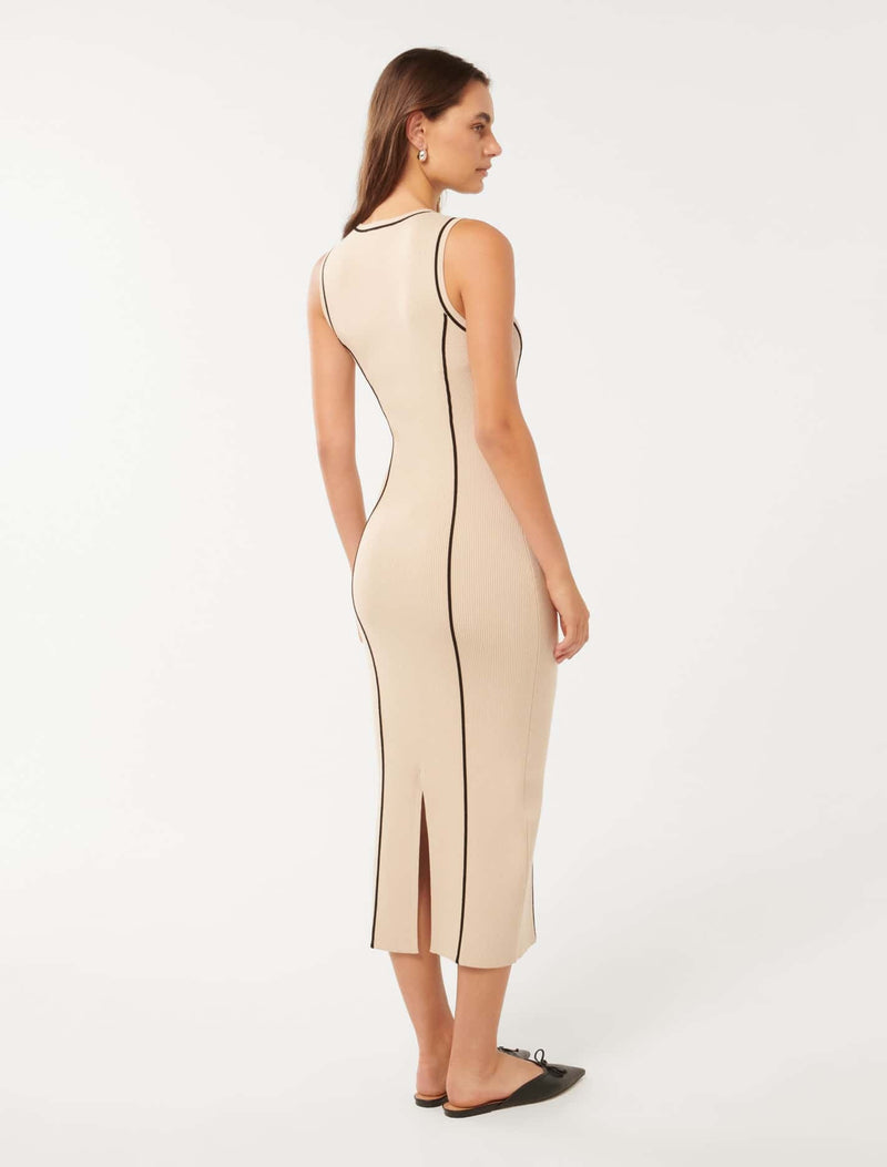 Cleo Tipped Midi Dress Forever New