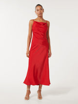 Harlow Strappy Midi Dress Red Forever New