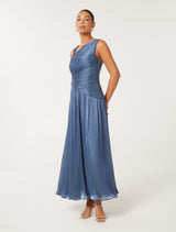 Nya Metallic Asym Maxi Dress Forever New