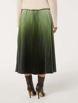 Evangeline Satin Pleated Maxi Skirt Forever New