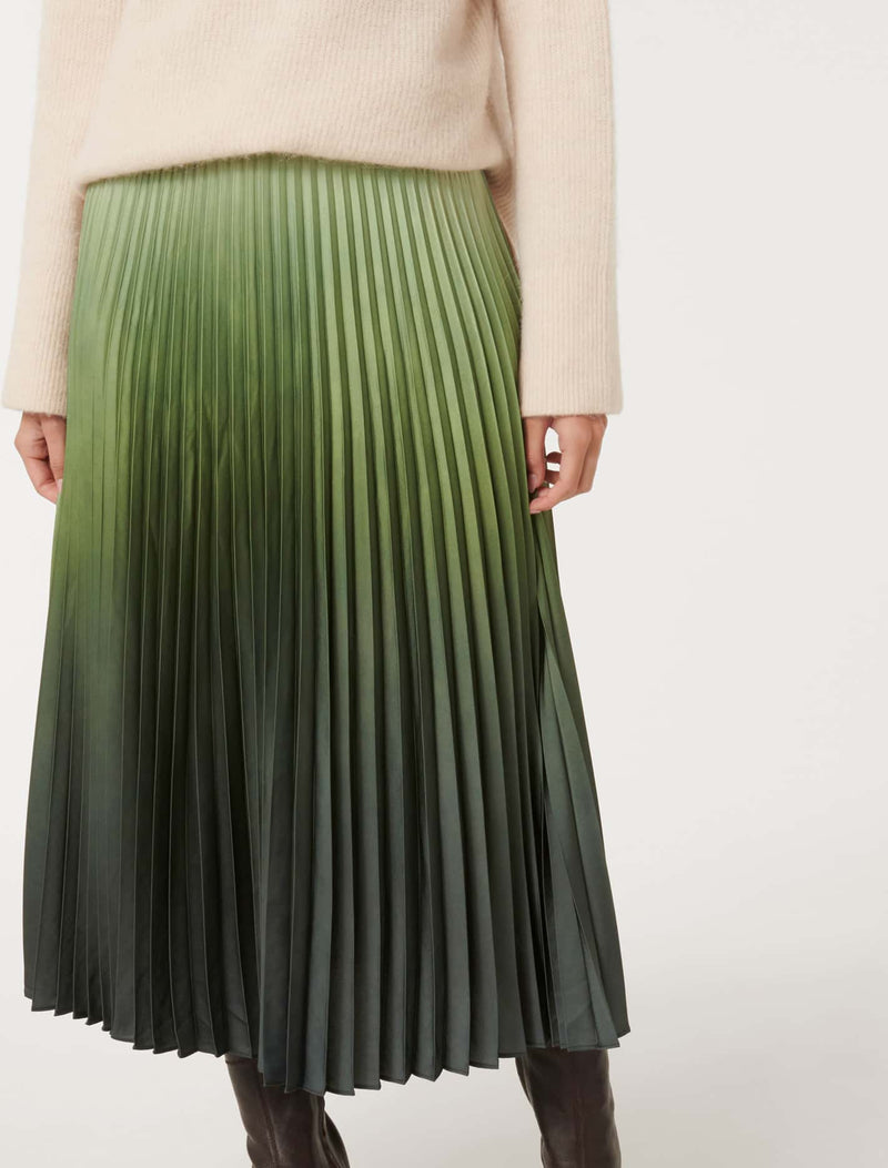 Evangeline Satin Pleated Maxi Skirt Forever New