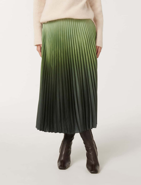 Evangeline Satin Pleated Maxi Skirt Forever New