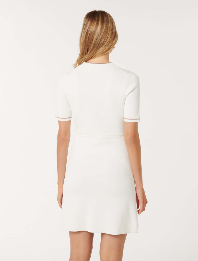 Belle Crepe Knit Dress Porcelain | Forever New Belle Crepe Knit Dress Porcelain | Forever New