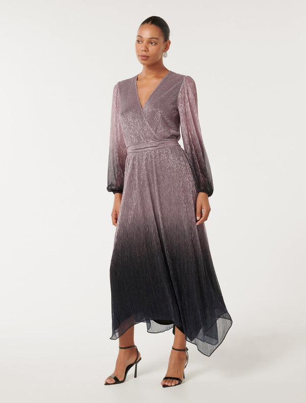 Gisele Ombre Plisse Maxi Dress