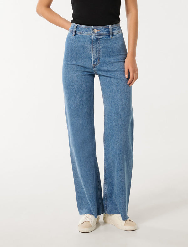 Lauren High Waisted Cropped Flare Jeans Forever New