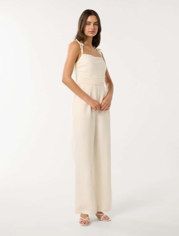 Reya Ruched Bodice Jumpsuit Forever New