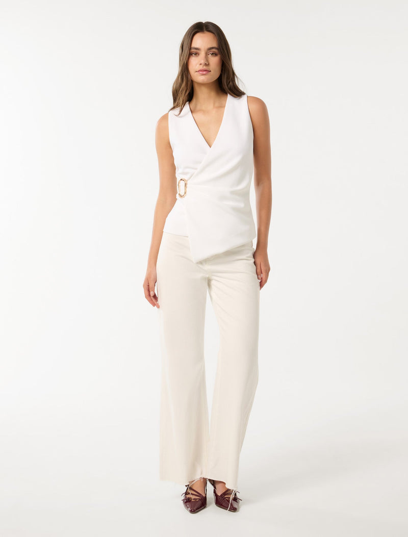 Jacqueline Crepe Wrap Top Forever New