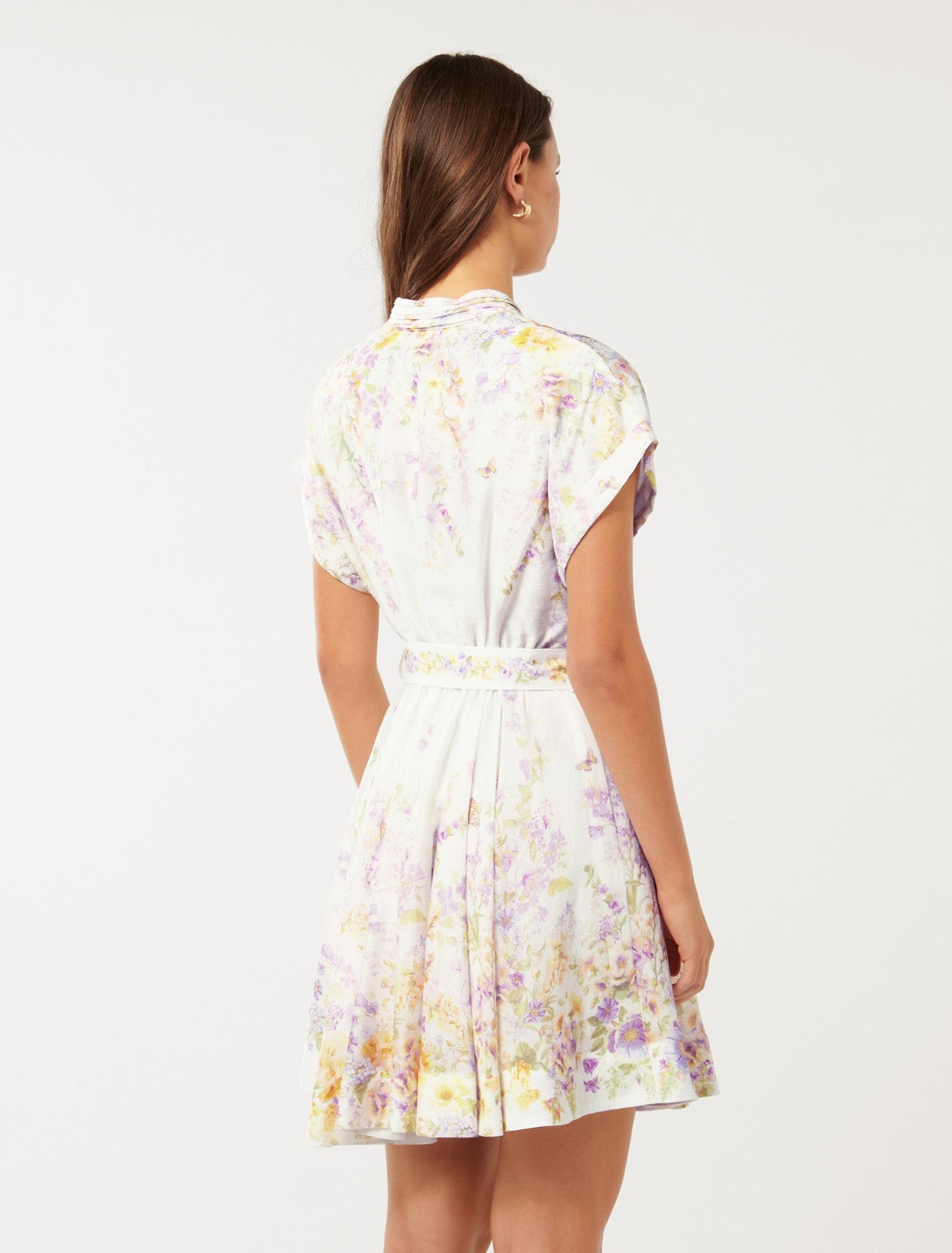 Anne-Marie Printed Skater Mini Dress Lilac Floral | Forever New