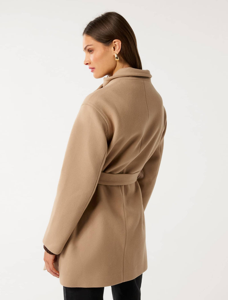 Lola Funnel Neck Wrap Coat Forever New