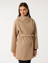 Lola Funnel Neck Wrap Coat Forever New