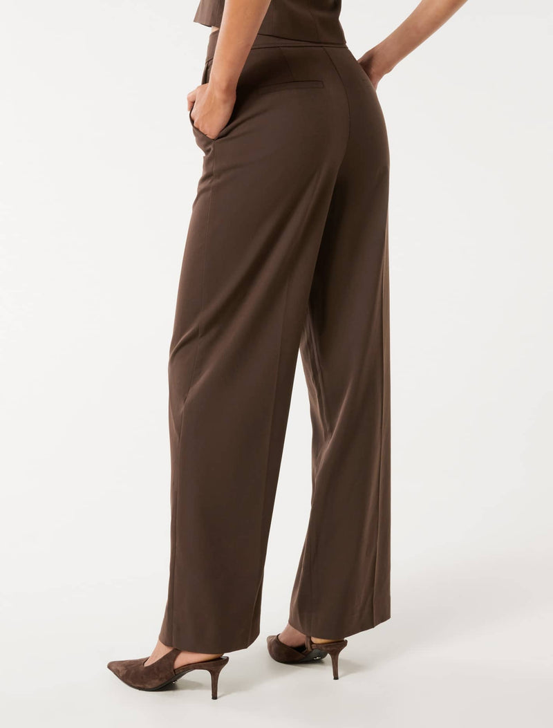 Tyla Button Tab Wide Leg Pants Forever New