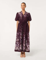 Adele Petite Printed Midi Dress Berry Oxley Floral Forever New