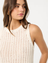 Bailee Crochet Look Racer Top Forever New